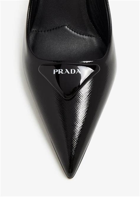 prada patent saffiano pump|Prada Saffiano patent leather slingback pumps.